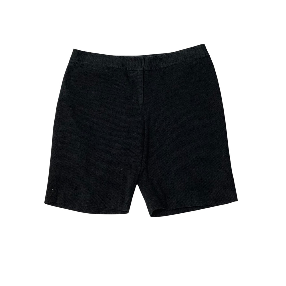 Ann Taylor Loft Womens Black Textured Pique Shorts Size 8 Stretch Cotton
